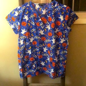 Halloween scrub top